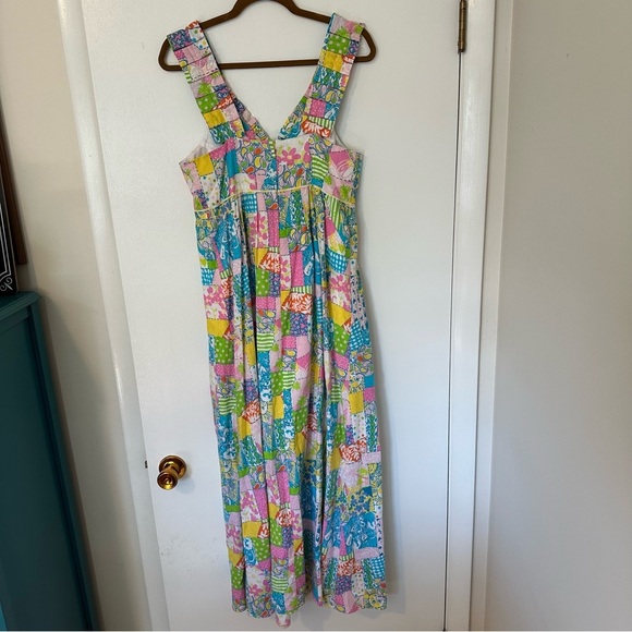 Lilly Pulitzer Vintage Patchwork Print Maxi Dress Sleeveless Womens 10 - Picture 8 of 8